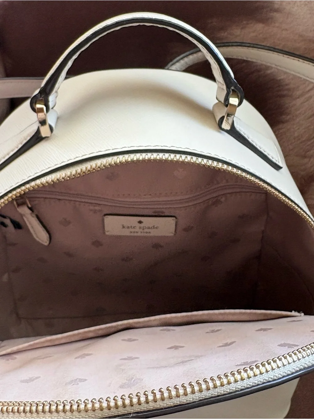 Kate Spade Cream Leather Mini Backpack